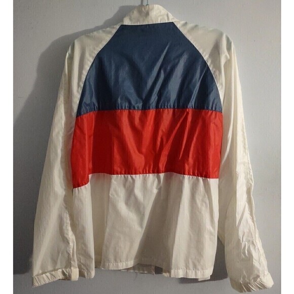 Vtg Saxton Hall White Blue Red Windbreaker Jacket XL Men's - Picture 5 of 7